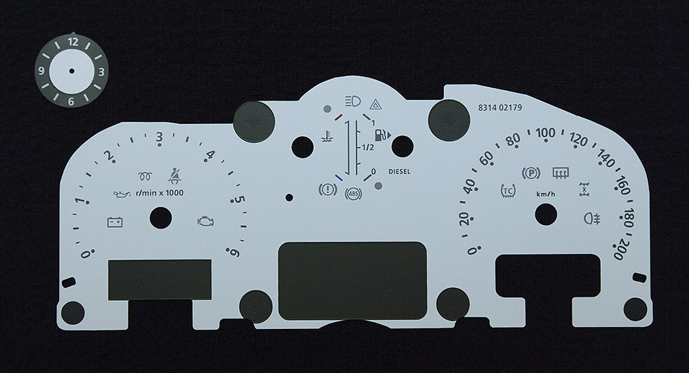 Land Rover Defender White, Red, or Blue KMH Replacement Dial. Part No. 8314W / 8314R / 8314B / 8314G / 8314I - Image 3