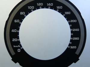 Mercedes E63S AMG, MPH to KMH Conversion Dial for imported / exported vehicle. Part No. C1548