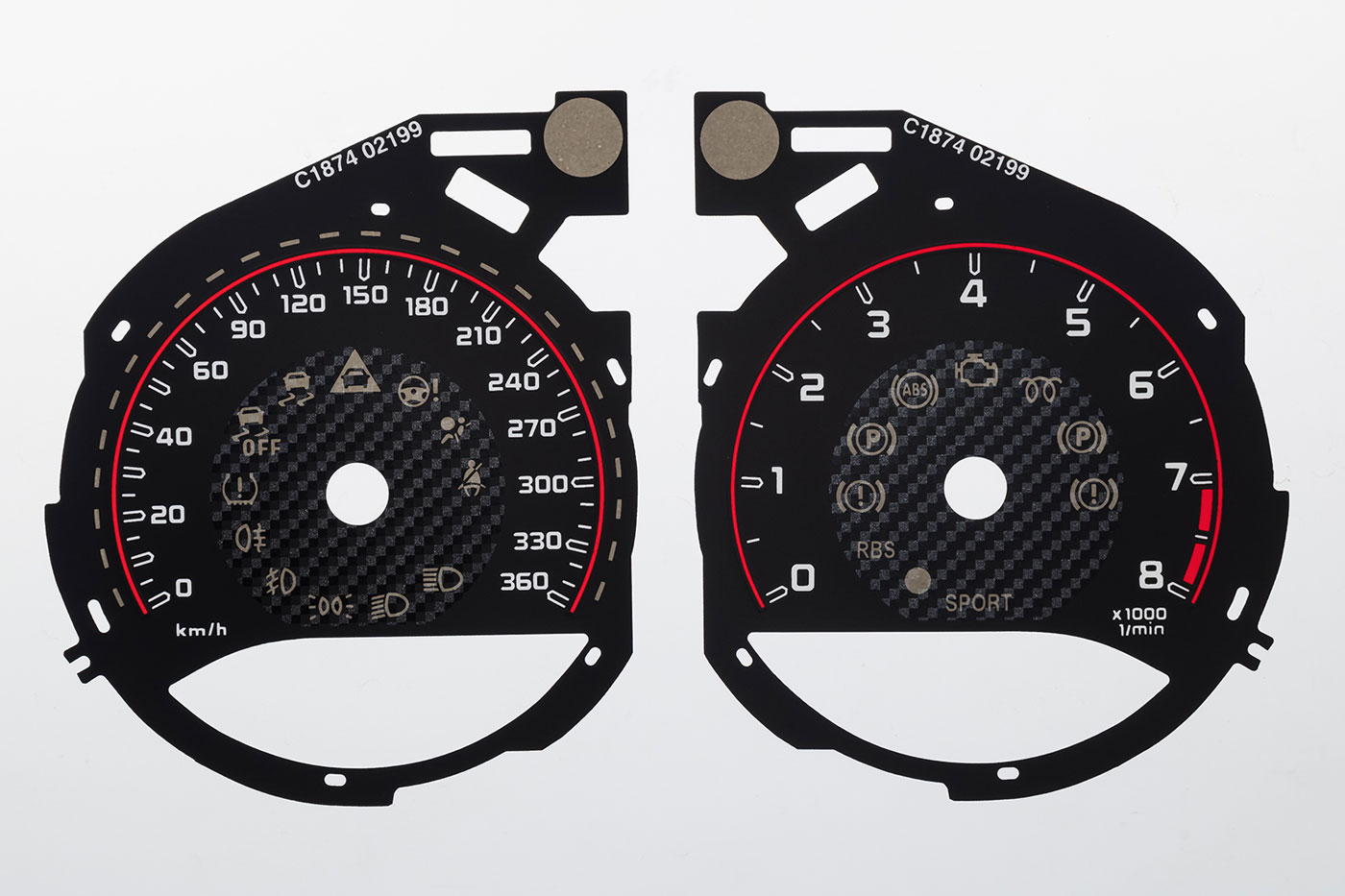 Mercedes SLS MPH to KMH Conversion Dial for imported / exported vehicle. Part No. C1874