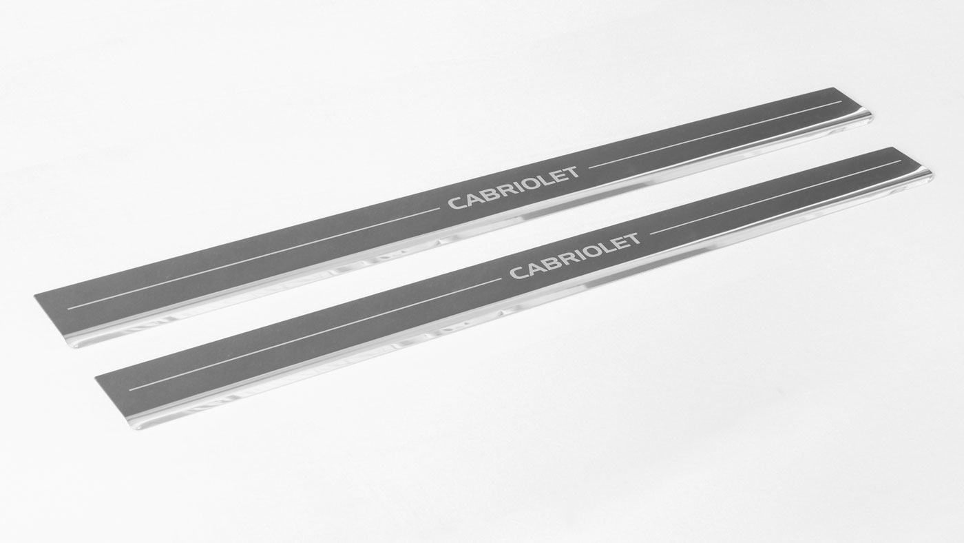 Golf Sills Mk6/7 (2010on) With "CABRIOLET" Etch, 2 Door Sill Protectors Part No. K175X