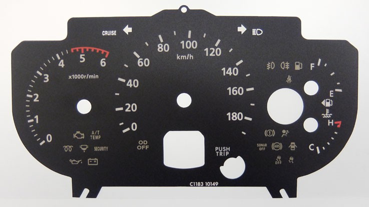 L200. KMH Dial for exported vehicle. Part No. C1183