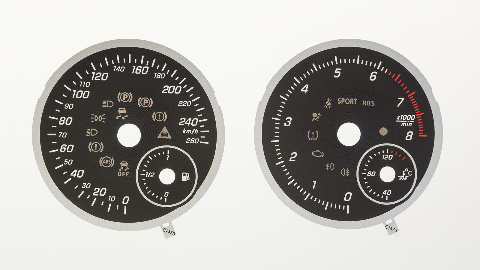 Mercedes A/CLA180, MPH to KMH Conversion Dial for imported / exported vehicle. Part No. C1473