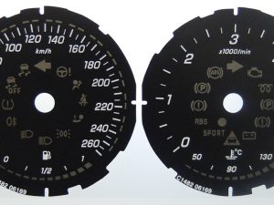Mercedes E Class Diesel, 2016 onward. MPH to KMH Conversion Dial for imported / exported vehicle. Part No. C1482