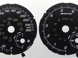 Mercedes CLA AMG (without fuel tank arrow), MPH to KMH Conversion Dial for imported / exported vehicle. Part No. C1566