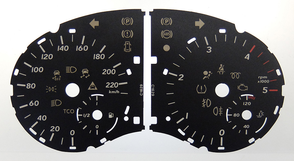 Mercedes Vito MPH to KMH Conversion Dial for imported / exported vehicle. Part No. C1629