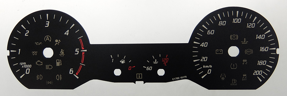 Transit MK8 2013 onwards, MPH to KMH Conversion Dial for imported / Exported vehicle. Part No. C1702