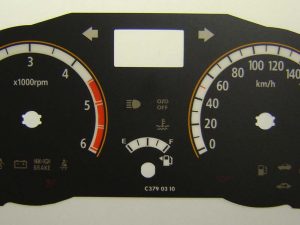 Rio (Diesel) MPH to KM/H Conversion Dial for imported/exported vehicle. Part No. C379