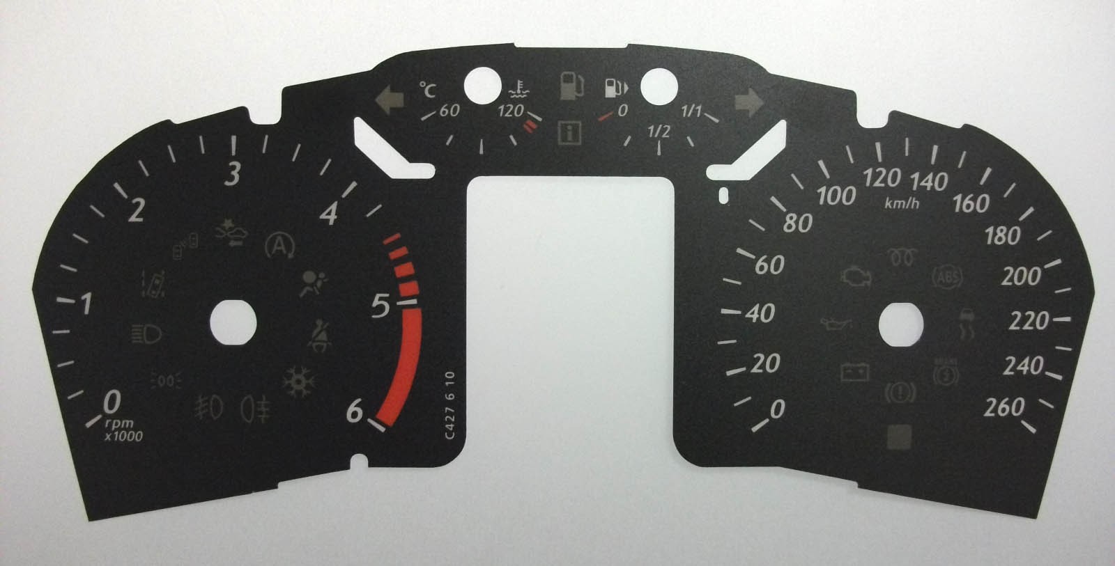Mondeo 2009 on Diesel MPH to KMH Conversion Dial for imported vehicle. Part No. C427