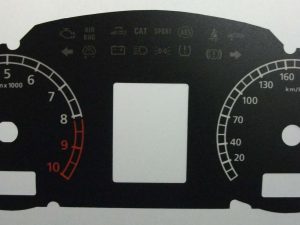 Lamborghini Gallardo. (Black or White) MPH to KHM Conversion Dial for Exported vehicle. Part No. C483