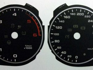 A4 and Q5 MPH to KMH Conversion Dial for imported vehicle. Part No. C571