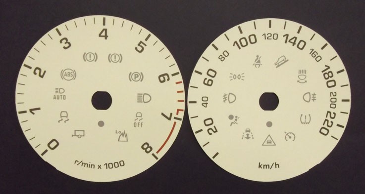 Range Rover Sport & Land Rover Discovery Diesel or Petrol. Cream MPH to KMH Conversion Dial for imported / exported vehicle. Part No. C684CR - Image 2