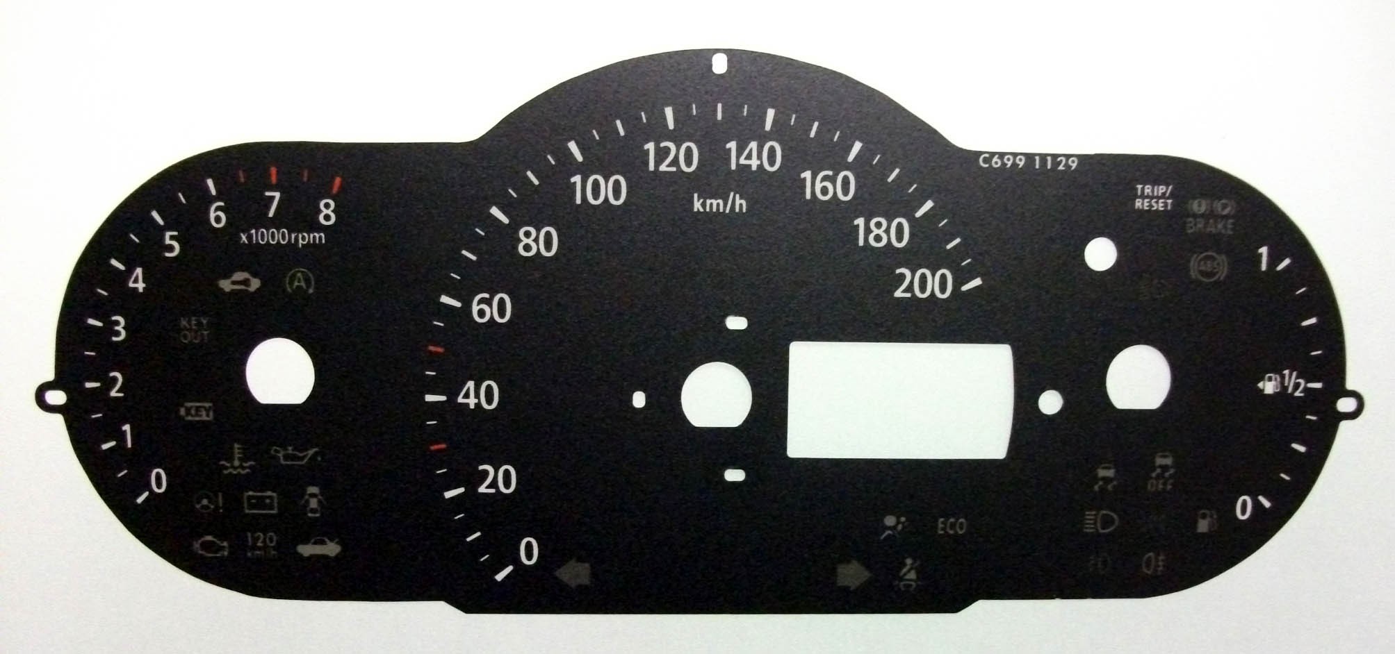 Picanto (Petrol) MPH to KM/H Conversion Dial for imported/exported vehicle. Part No. C699