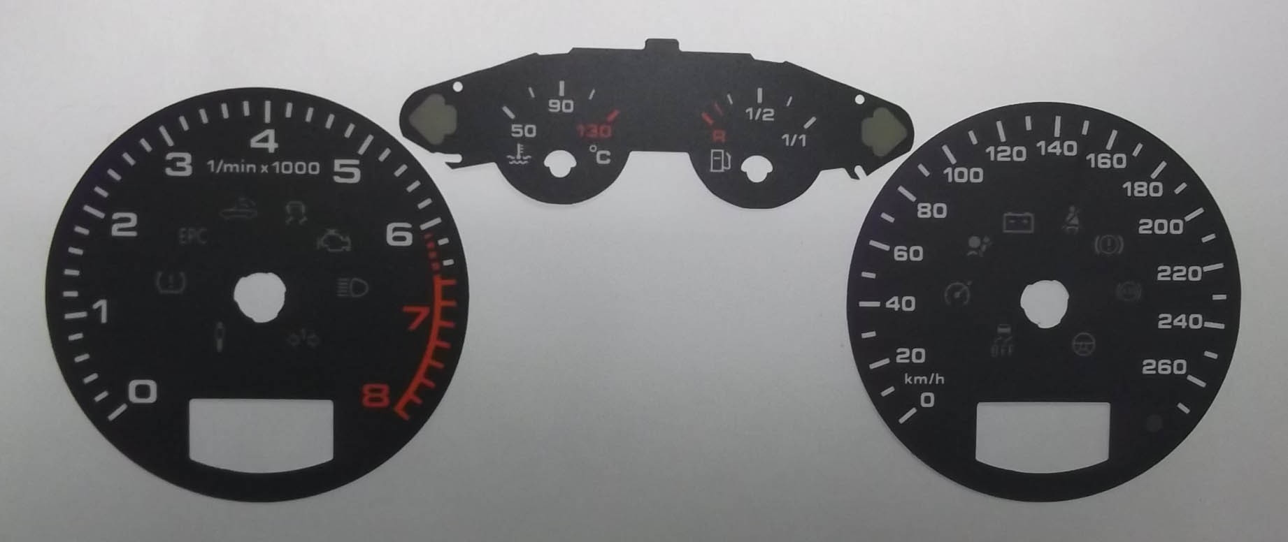 A3 Petrol. MPH to KMH Conversion Dial for imported / exported vehicle. Part No. C733