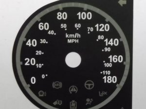 Ducato, Boxer, Rambler, Relay, Daily, Hymer Motorhome 2006 on. MPH to KMH Conversion Dial for imported vehicle. Part No. C938