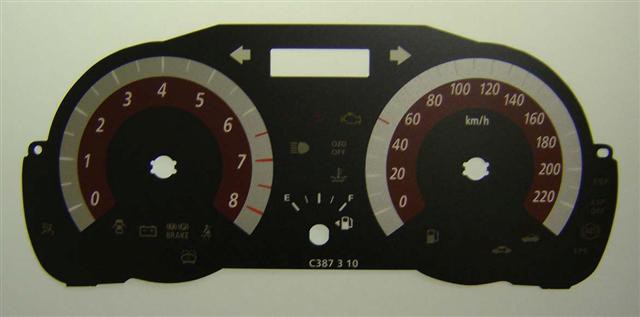 Rio (Petrol) MPH to KM/H Conversion Dial for imported/exported vehicle. Part No. C387