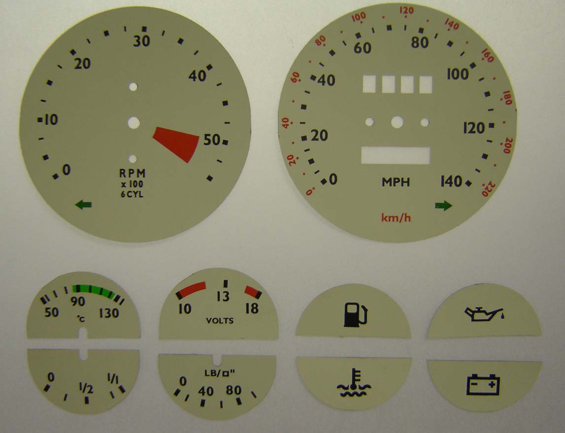 XJ6. KMH to MPH Conversion Dial for imported vehicle. Part No. 8043