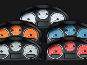 Defender (UK Diesel Models) White / Ivory / Light Blue / Red / Orange (1x TC Icon & 1x Parking Icon) MPH Dial. Part No. 8287
