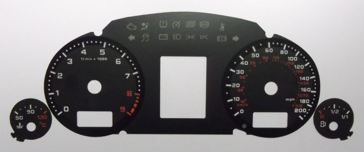 RS4. KMH to MPH Conversion Dial for imported vehicle. Part No. C080