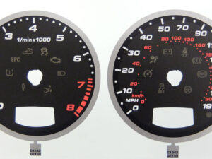 TT RS. (approx 2009 - 2014). KMH to MPH Conversion Dial for imported vehicle. Part No. C1242