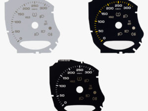 Porsche 911 (991) Carrera / Carrera 4 with auto light icon, Black or White MPH to KMH Conversion Dial. Part No. C1245