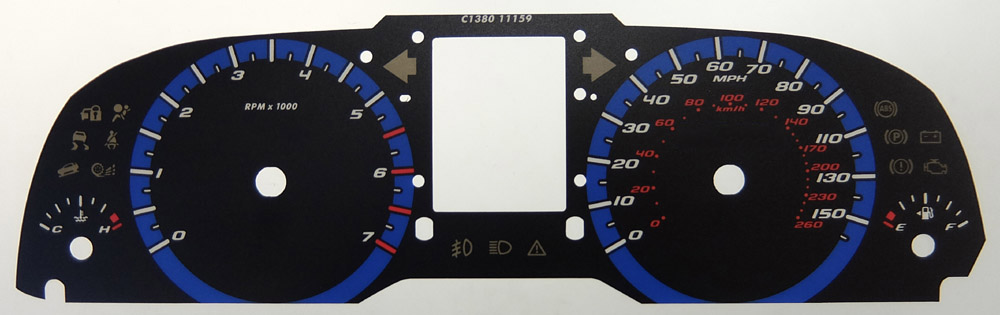 Ford Falcon (FG) KMH to MPH Conversion Dial for imported vehicle. Part No. C1380