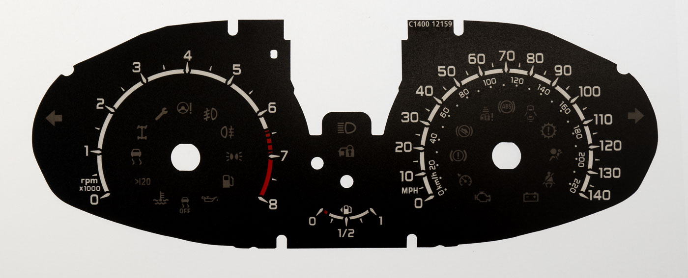 Ford EcoSport Petrol KMH to MPH Conversion Dial for imported vehicle. Part No. C1400
