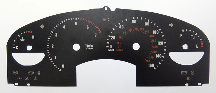 Holden Monaro (VZ) (With or Without Fuel & Temp Windows). KMH to MPH Conversion Dial for imported vehicle. Part No. C160 - Image 2