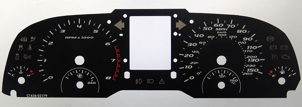 Ford Falcon FPV, KMH to MPH Conversion Dial for imported / exported vehicle. Part No. C1636
