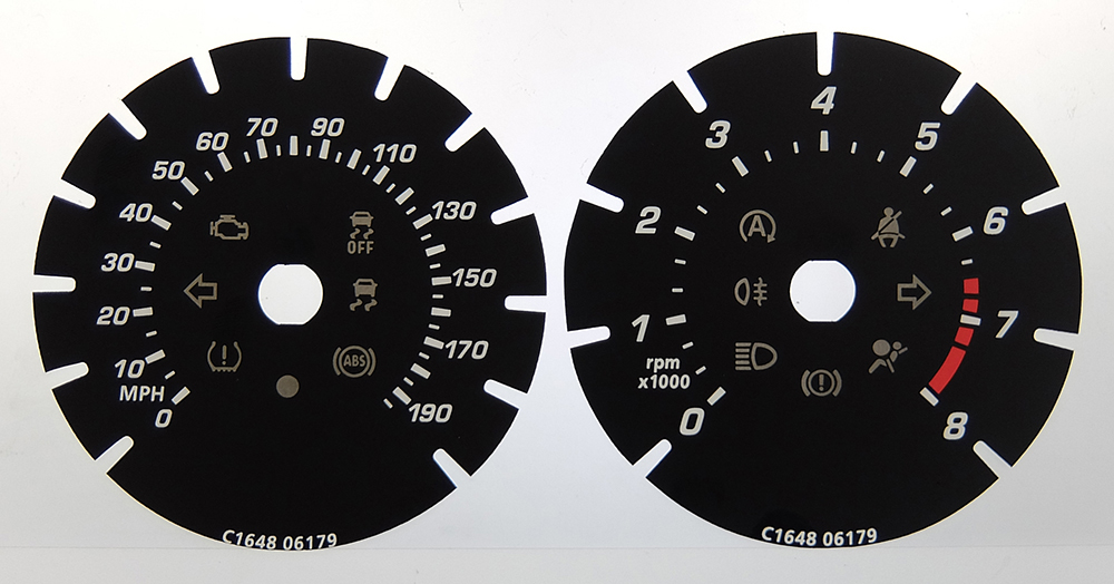 Maserati Levante, KMH to MPH Conversion Dial for imported / exported vehicle. Part No. C1648