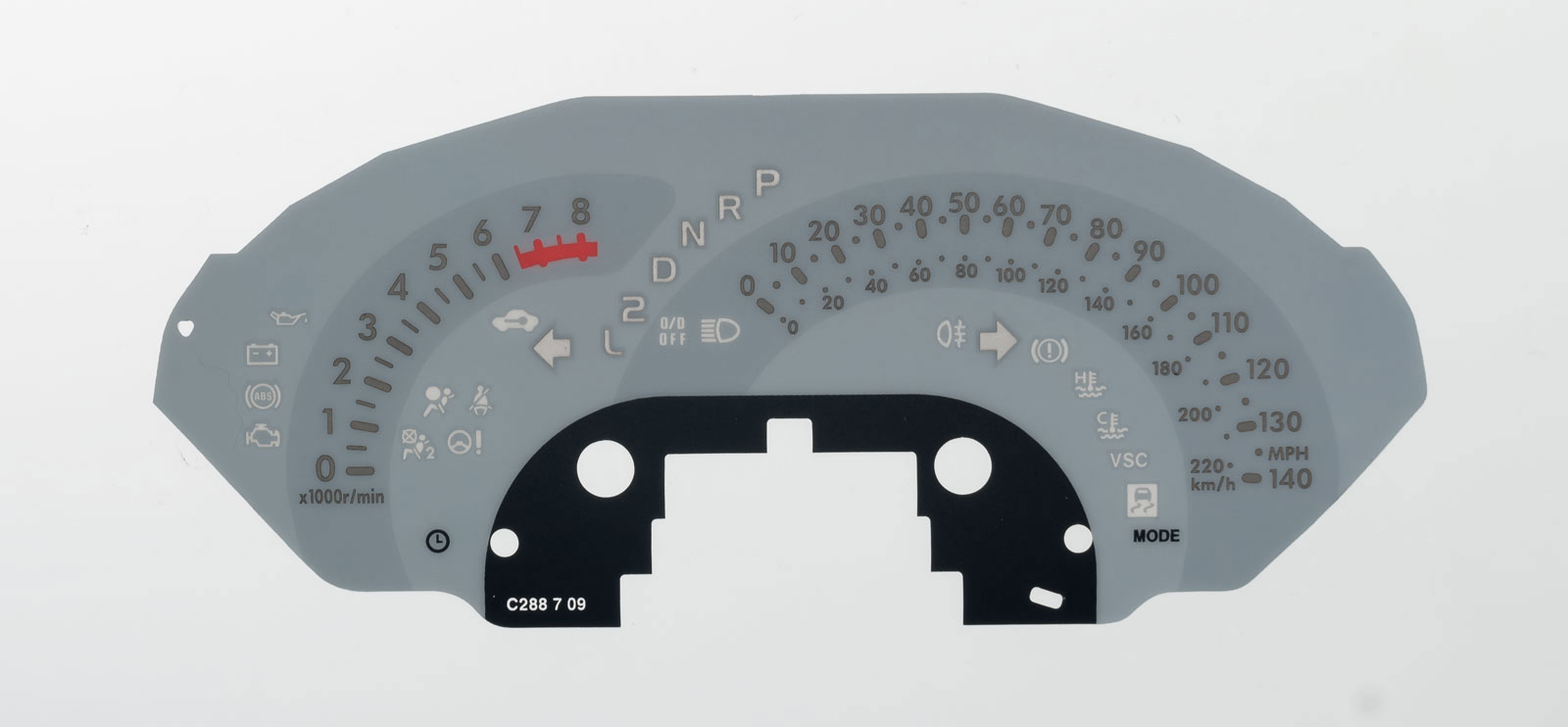 Sirion (Boon) & Justy Automatic Models, KMH to MPH Conversion Dial for imported vehicle. Part No. C288A