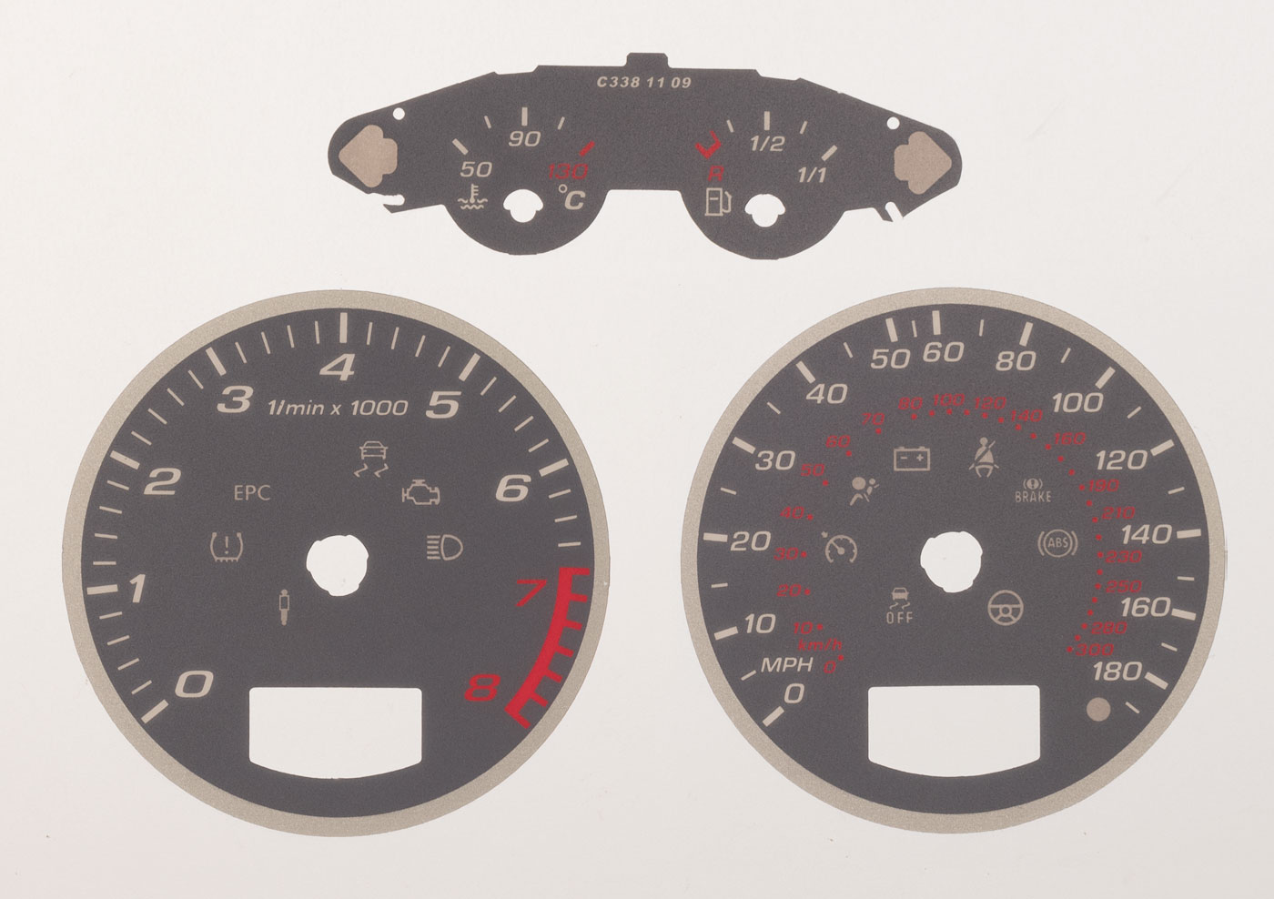 S3. KMH to MPH Conversion Dial for imported vehicle. Part No. C338