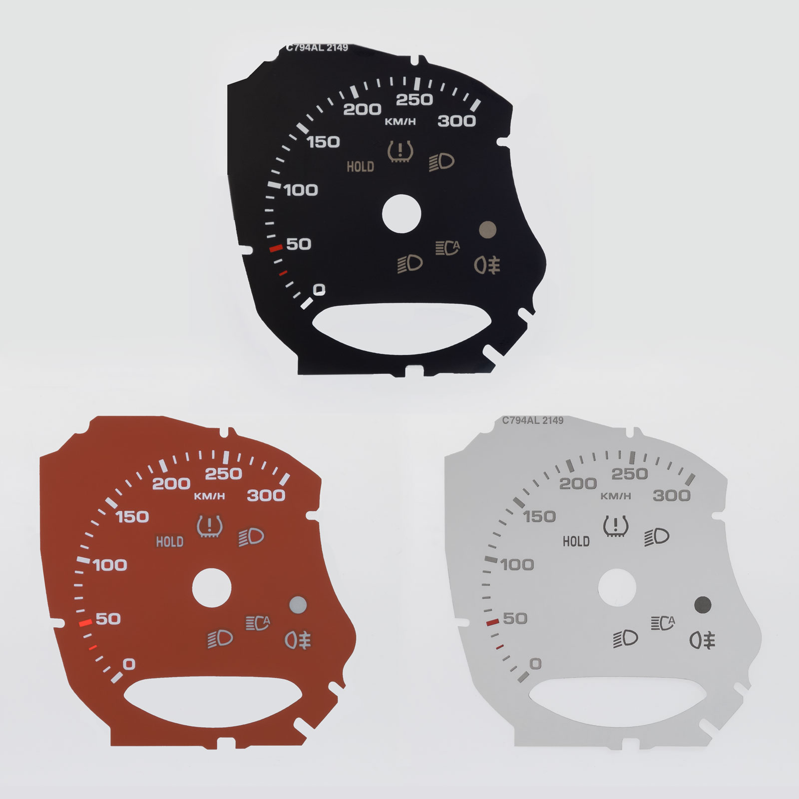 Porsche Boxster 2012. MPH to KMH Conversion Dial. Part No. C794AL