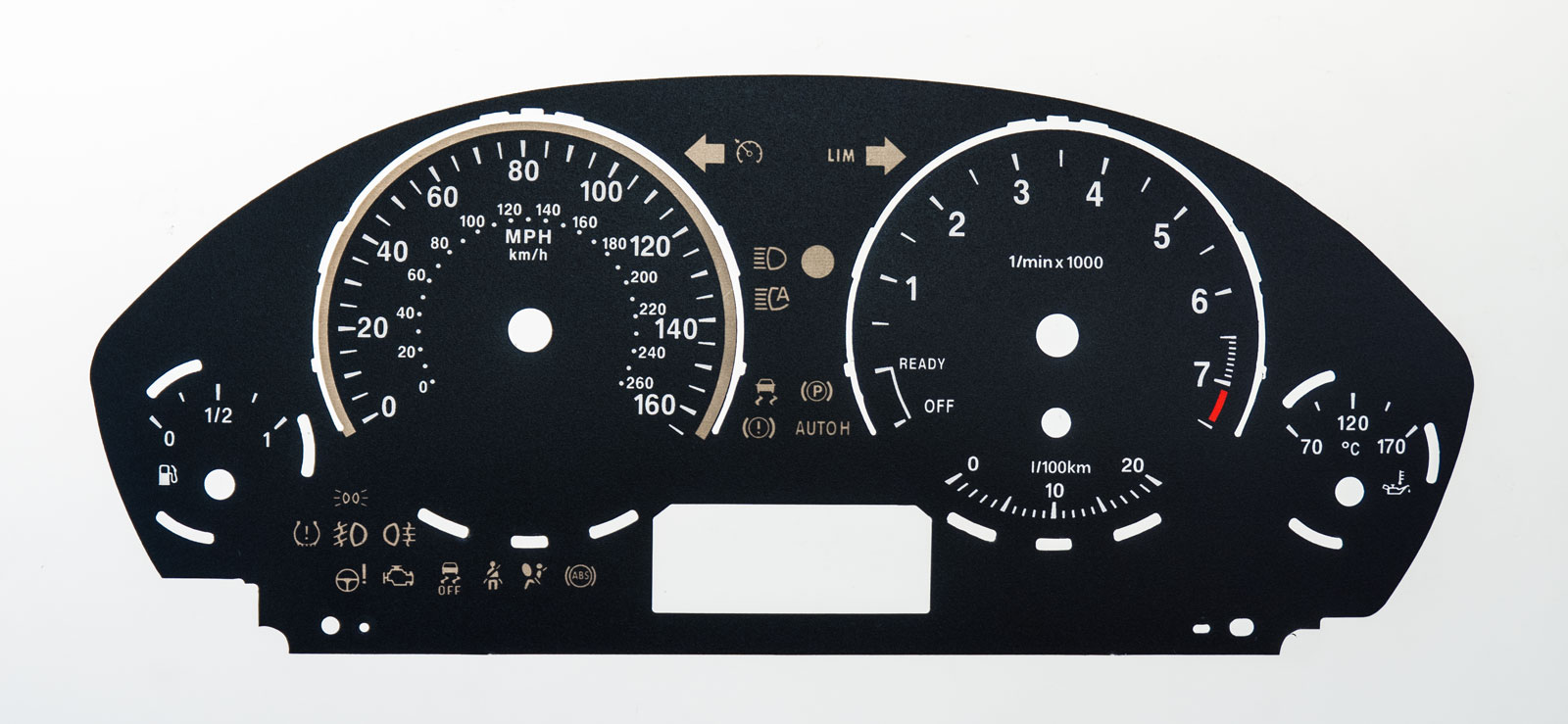 BMW X3 (F25) Petrol, Released 2011. Kmh to MPH conversion dials. Part No. C896