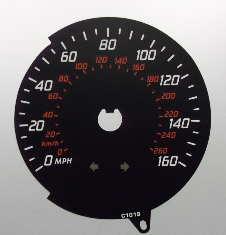 Mondeo Mk4 & S-Max Mk1 KMH to MPH Conversion Dial for imported vehicle. Part No. C1019