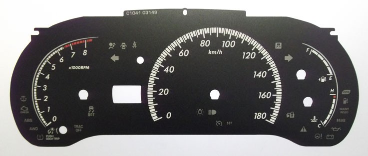 Sienna, MPH to KMH Conversion Dial for imported vehicle. Part No. C1041