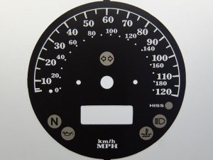 VT 750C. KMH to MPH Conversion Dial for imported vehicle. Part No. C1096