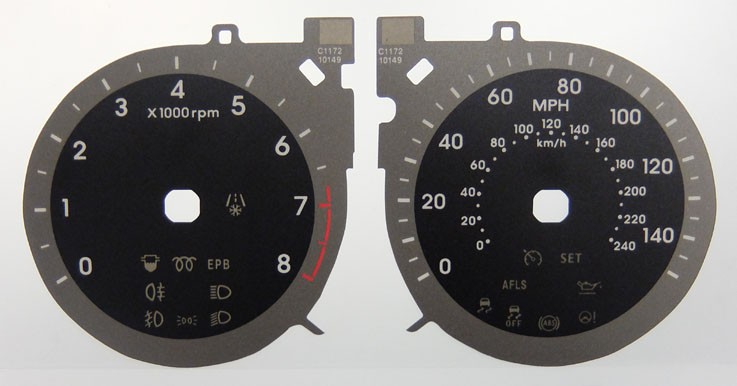 i30 Petrol KMH to MPH Conversion Dial for imported vehicle. Part No. C1172