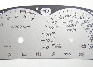 Holden Monaro (V2). KMH to MPH Conversion Dial for imported vehicle. Part No. C118