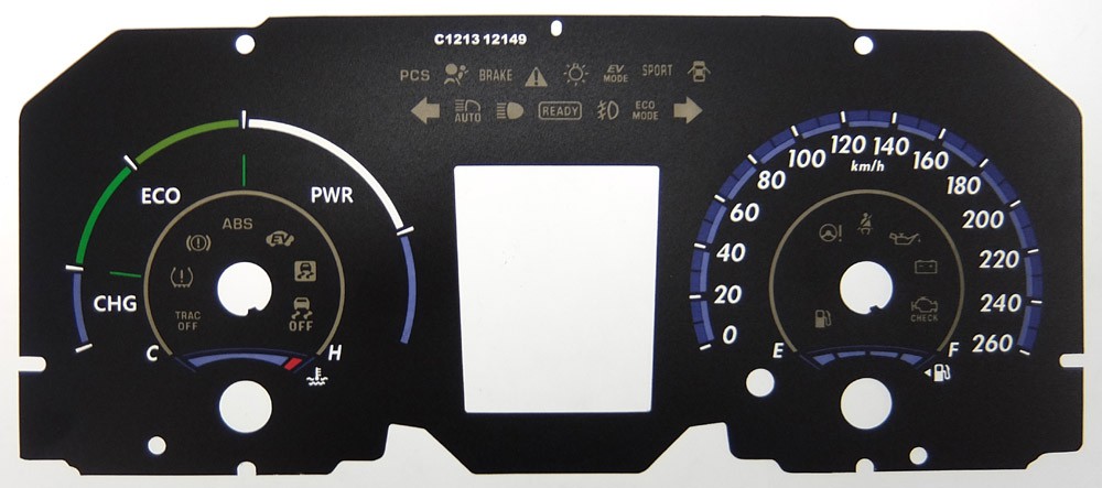 Toyota Avalon Hybrid MPH to KMH Conversion Dial for imported / exported vehicle. Part No. C1213