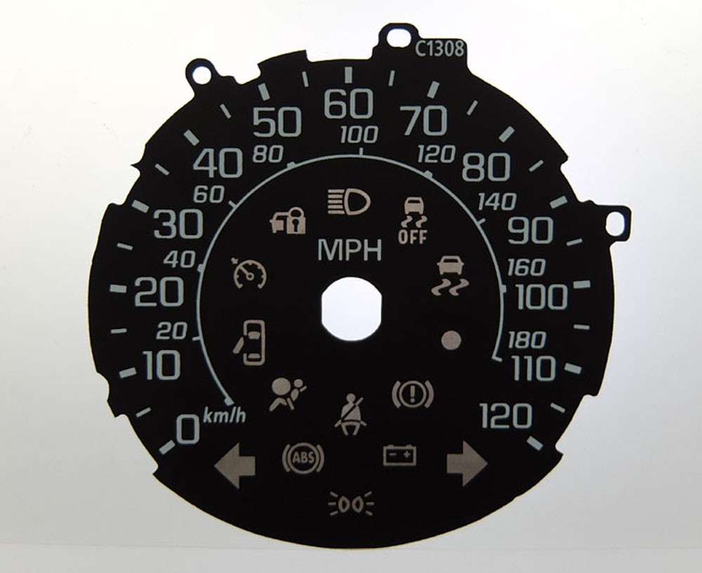 Chevrolet Spark. KMH to MPH Conversion Dial for imported vehicle. Part No. C1308