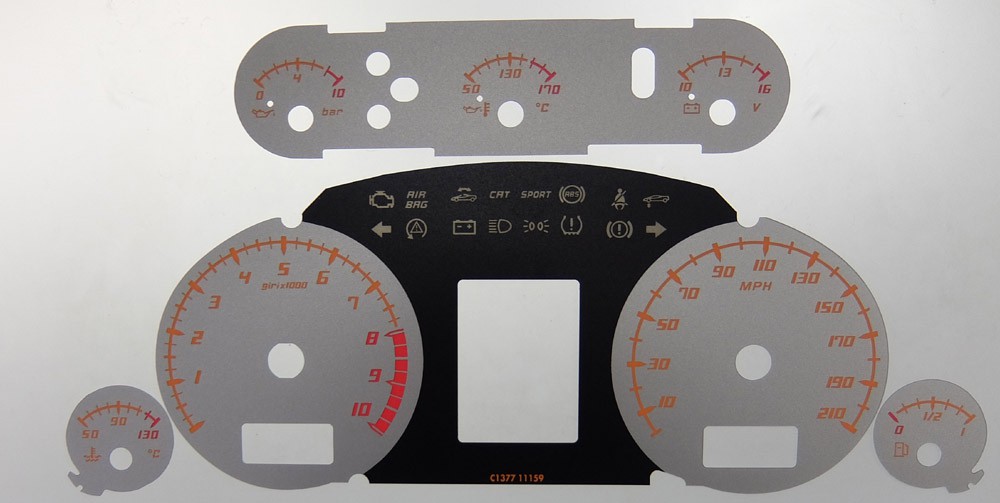 Gallardo KMH to MPH Conversion Dial for imported vehicle. Part No. C1377