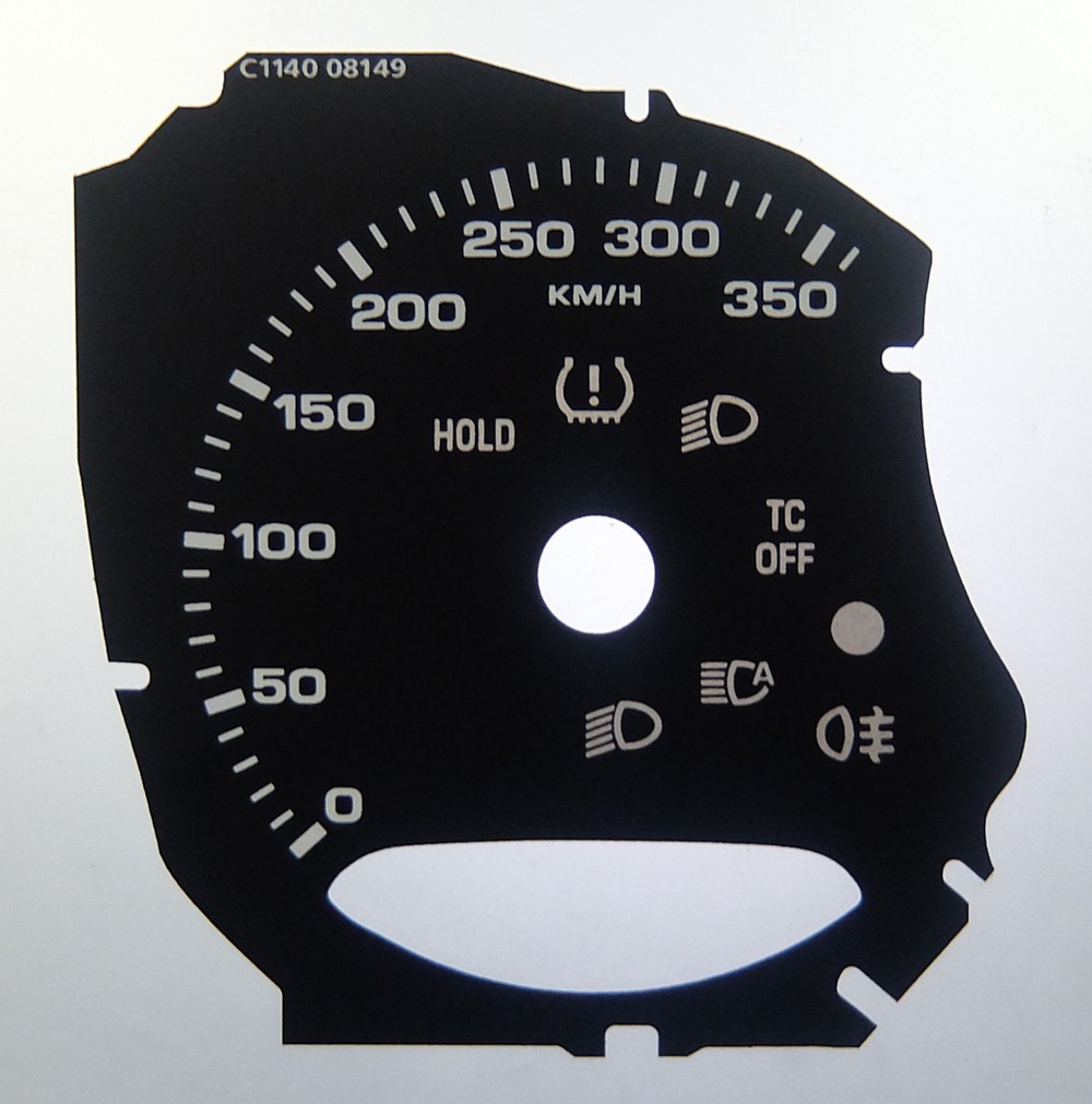 Porsche 911 (991) GT3, MPH to KMH Conversion Dial. Part No. C1140WC