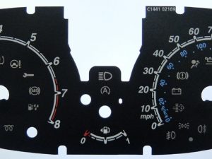Ford Transit Courier Petrol model KMH to MPH Conversion Dial for imported / exported vehicle. Part No. C1441