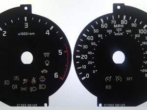 Kia Carens, Diesel models, KMH to MPH Conversion Dial for imported / exported vehicle. Part No. C1505