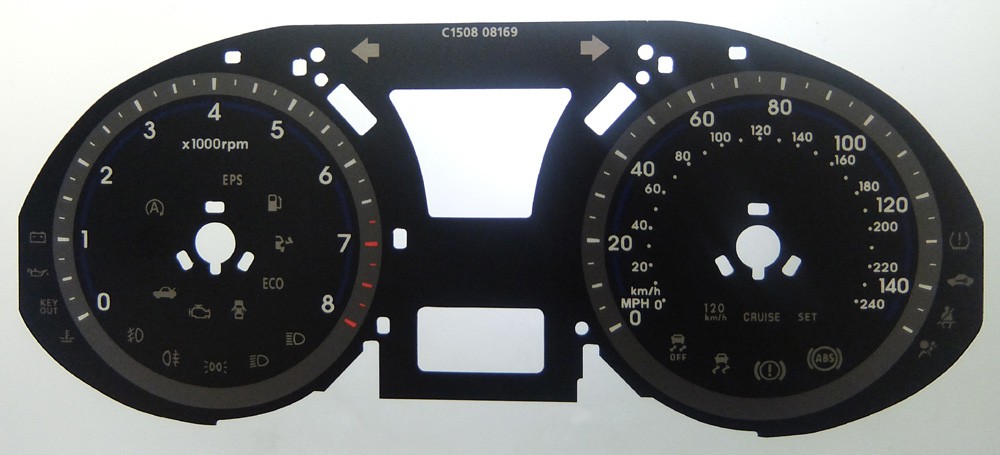 Hyundai Veloster KMH to MPH Conversion Dial for imported / exported vehicle. Part No. C1508