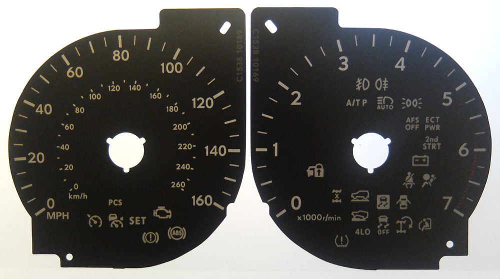 Lexus LX 570 Petrol model, KMH to MPH Conversion Dial for imported / exported vehicle. Part No. C1538