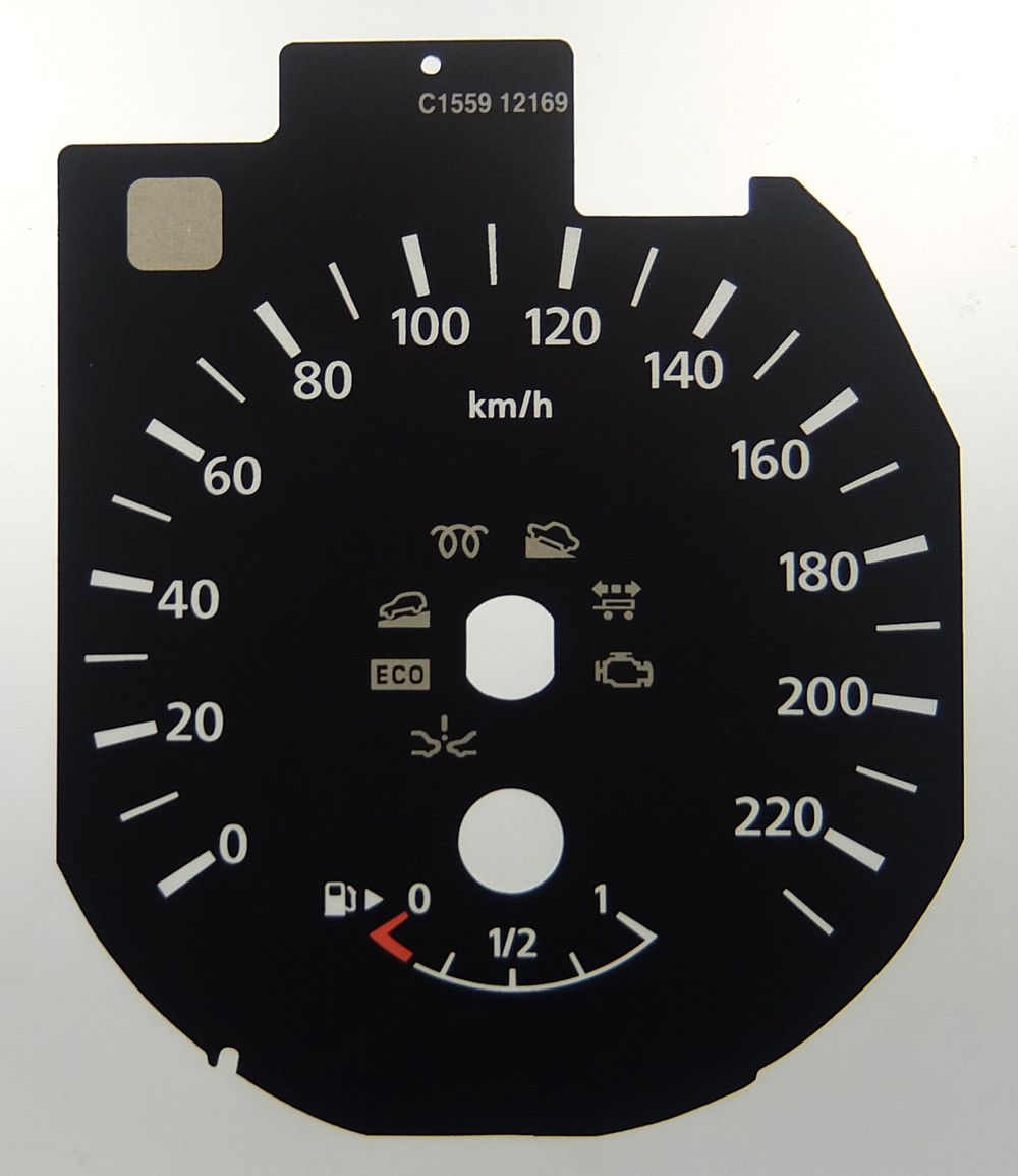 Nissan Qashqai MPH to KMH Conversion Dial for imported / exported vehicle. Part No. C1559