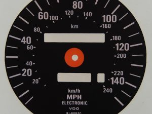 BMW Z1, KMH to MPH Conversion Dial for imported / exported vehicle. Part No. C1653