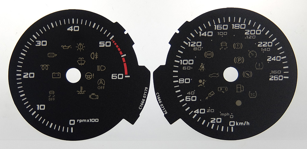 Seat Ibiza Diesel Models, MPH to KMH Conversion Dial for imported / exported vehicle. Part No. C1666