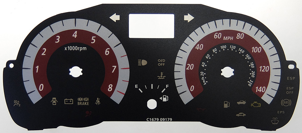 Kia Rio (Petrol), KMH to MPH Conversion Dial for imported / exported vehicle. Part No. C1679